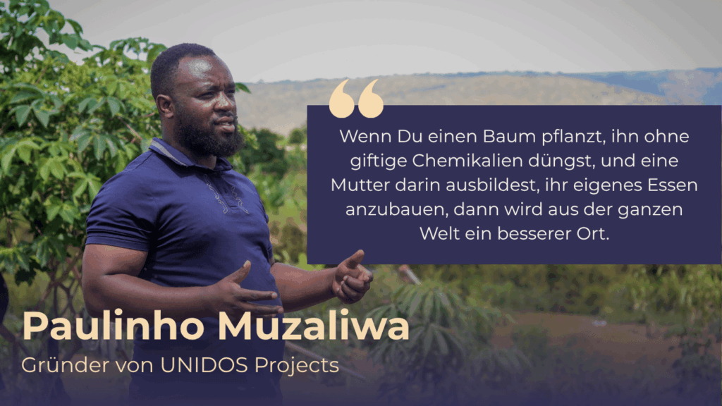 Hoffnungsvolles Statement von UNIDOS-Gründer Paulinho Muzaliwa, dem Partnerprojekt von Generation Restoration.