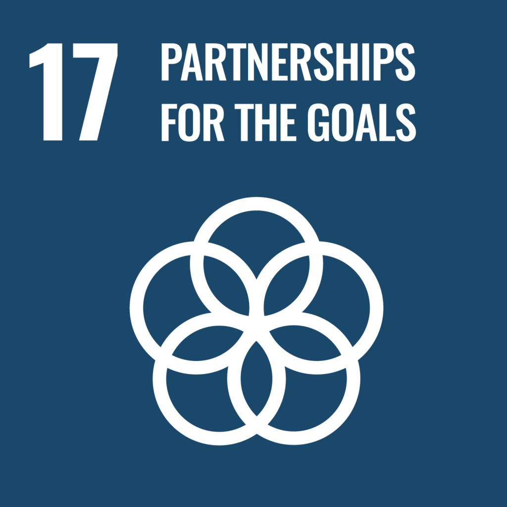 Logo SDG 17 Partnerships for the goals: overlapping circles; Sustainable Development Goals (SDGs)