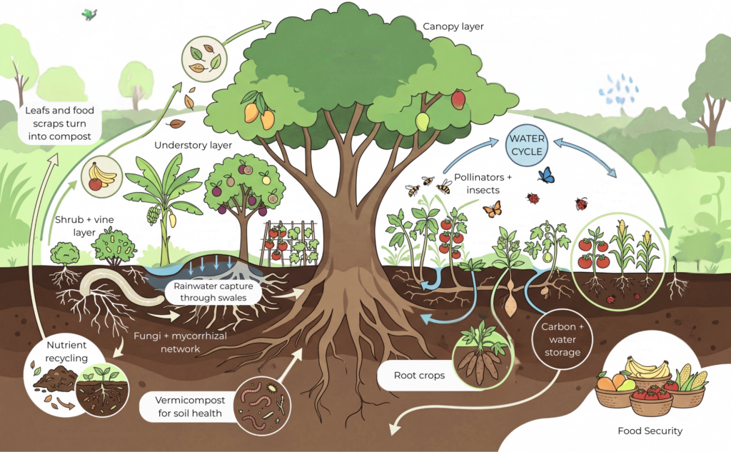 Food Forests are circular, resilient system to improve ecosystem health and safeguard food security